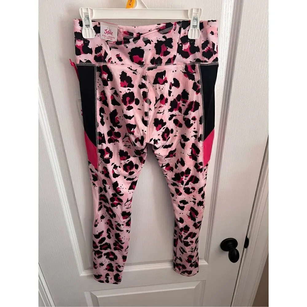 New Justice girls Blocked Legging with tech pocket size Large 12/14